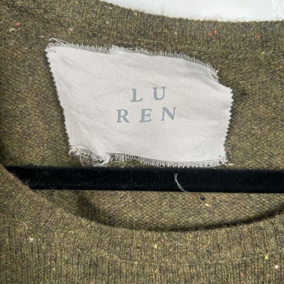 Lu Ren Women’s Dolman Sleeve Green Brown Sweater Size Small 100% Cashmere - Picture 3 of 7